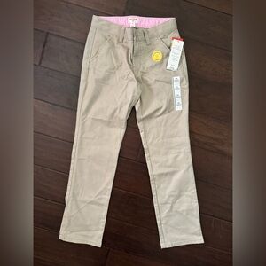 Cat & Jack Girls khaki uniform style pants size 12 NWT